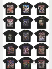 American Style Basketball Tee for Men - Curry, James, Morant, Rose Graphic Print Short Sleeve Streetwear Top