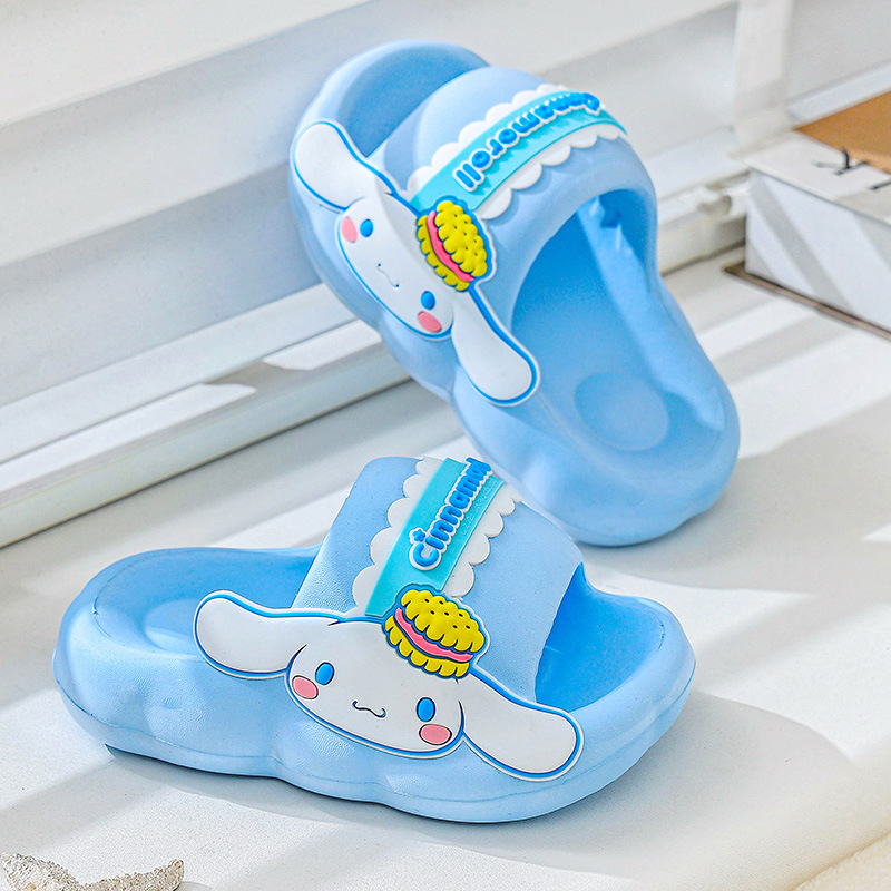 Genuina IP Sanlio zapatillas de perro de orejas grandes chicas de verano nuevo interior antideslizante padres-hijos lindos zapatillas para niños