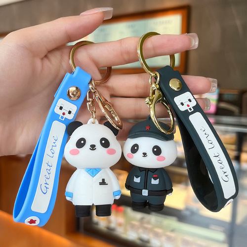 Funny Medical Police Couple Creative Cartoon Keychain Car Book Bag Compatible Multi-purpose Small Decorative Gift Wholesale