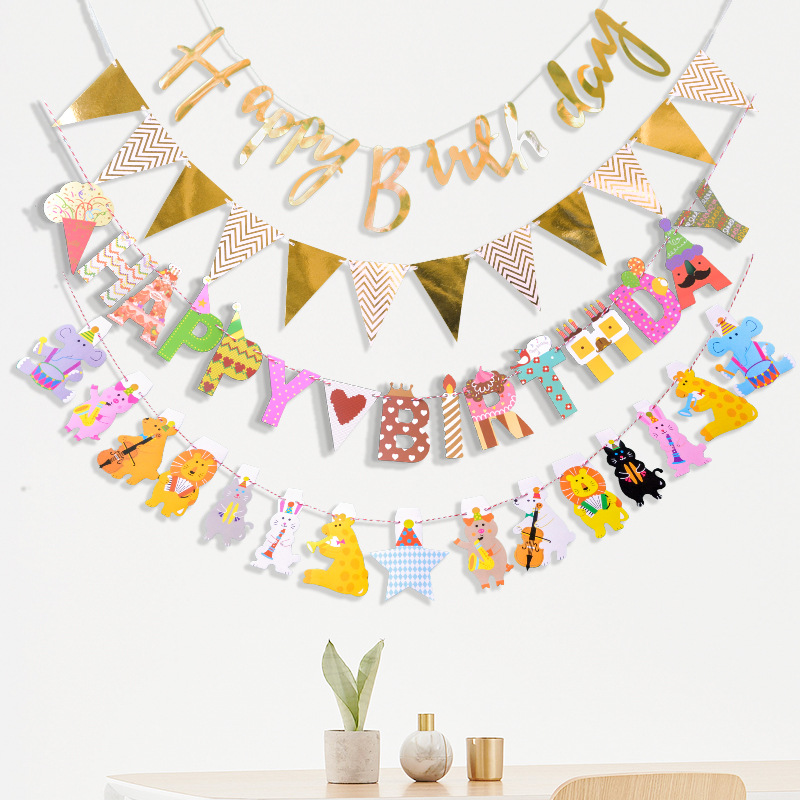 Children's Day School Classroom Decorations Colorful Banners Pennants Triangular Flags For Birthday Parties_voghion.com