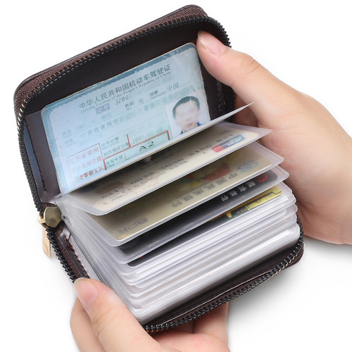  New Card Holder Women's Zipper Fashion Driver's License Card Holder Small Coin Purse Men's Credit Card Card Holder Factory Goods