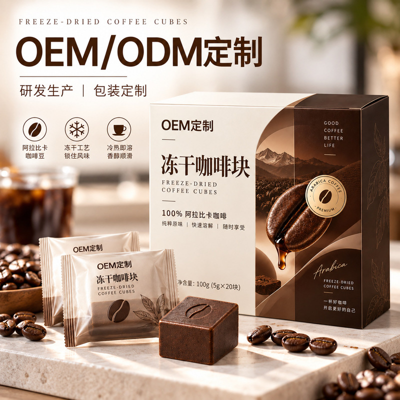 Freeze-Dried Coffee Blocks Arabica Instant Coffee Individually Packaged Portable Blocks Factory Custom Freeze-Dried Coffee Blocks Customization