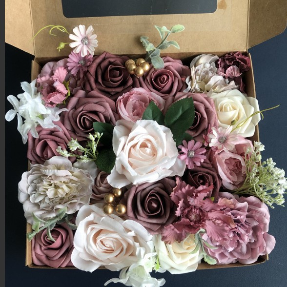 Transfronterizo creativo nuevo hecho a mano DIY Rosa caja de regalo de cumpleaños casa de vacaciones flor artificial atmósfera Decoración