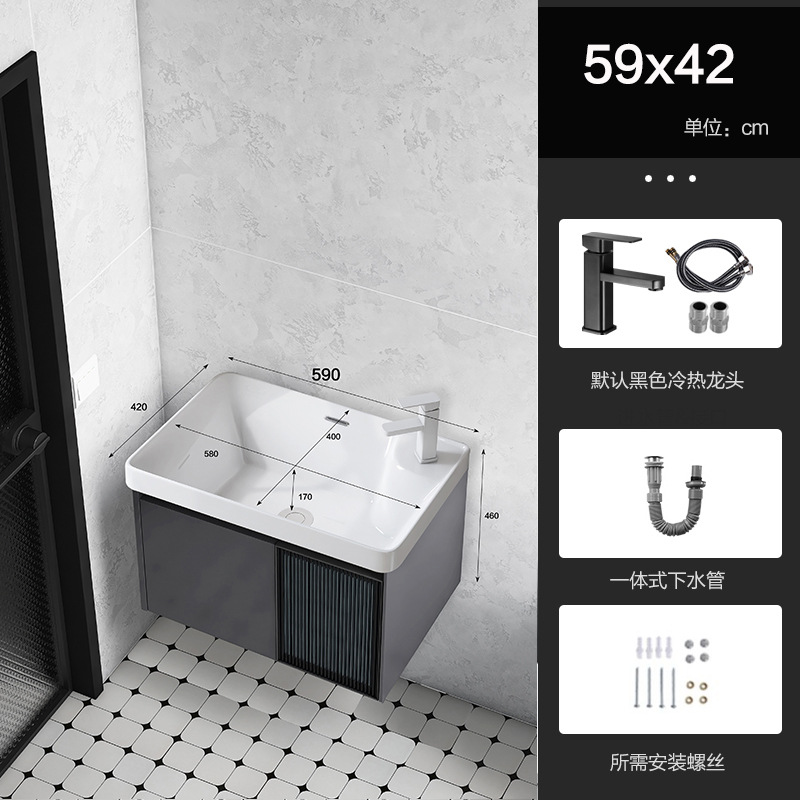 Baño de aluminio espacio puerta de vidrio gabinete de baño pequeño gabinete de lavabo doméstico combinación balcón lavabo piscina