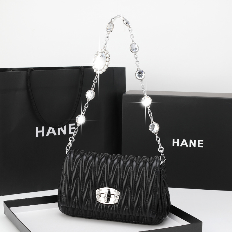 Sacos femininos pequeno saco quadrado nova moda este ano estilo coreano bordado saco de linha plissado rugas saco de corrente_voghion.com