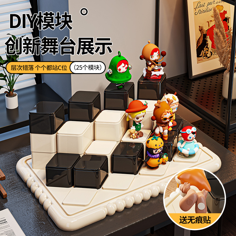 手办展示盒多层防尘玩具模型收纳透明亚克力置物架大号盲盒收纳盒|undefined