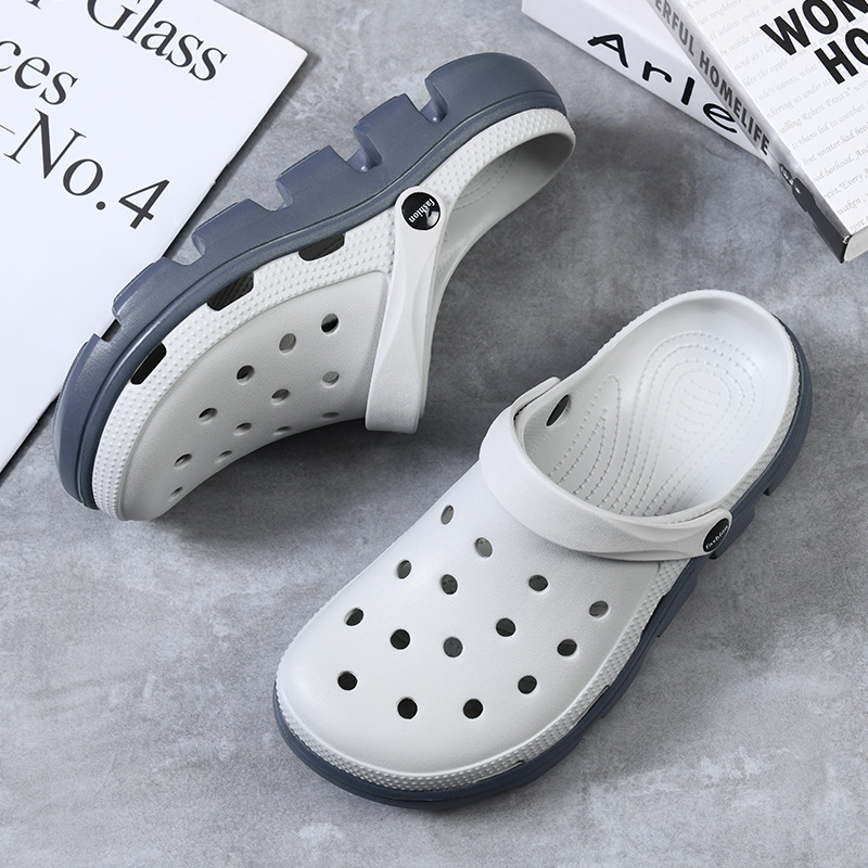 Summer Thick-soled Hole Shoes Men's Classic Outer Wear Height-increasing Breathable Non-slip Sandals Outdoor All-match Non-stinky-feet Women's Sandals Summer Thick-soled Hole Shoes Men's Classic Outer Wear Height-increasing Breathable Non-slip Sandals Outdoor All-match Non-stinky-feet Women's Sandals