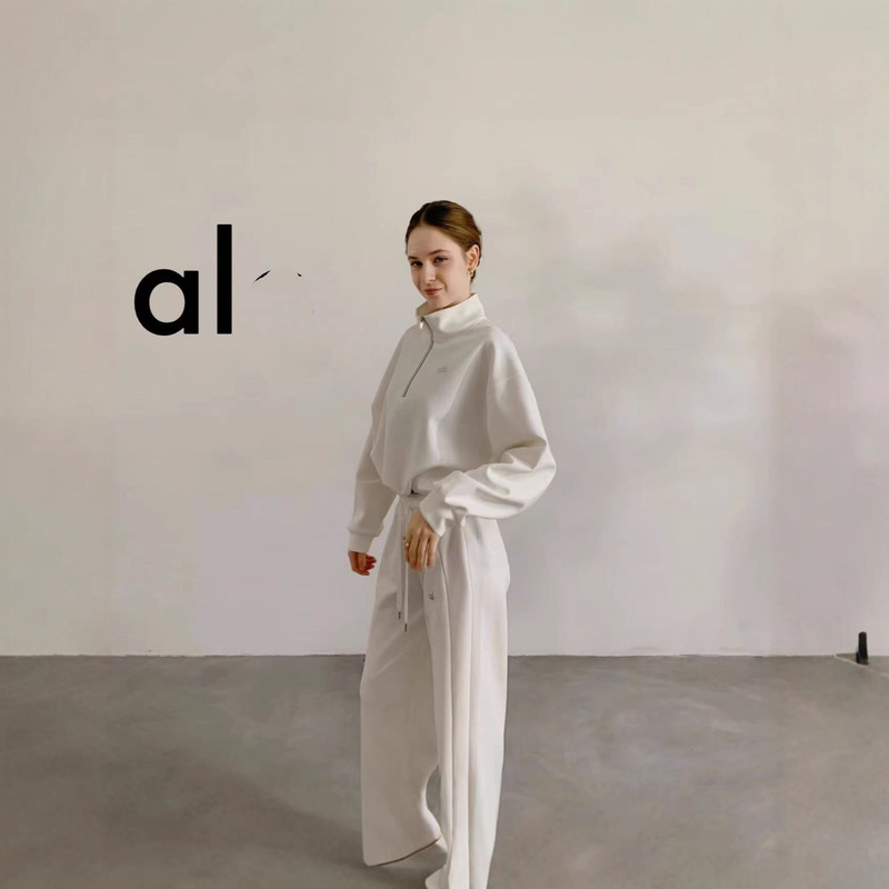 Early Autumn New Arrivals: Alogant Casual Sports Short Sweatshirt Women's Straight-Leg Casual Pants Set, Slim-Fit Jacket Style