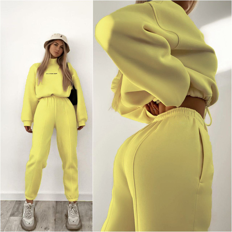 Foreign Trade European and American Hot-Selling 2026 Amazon Ebay Best-Selling Spring Cross-Border Women's Printed Sweatshirt Set Two-Piece Set
