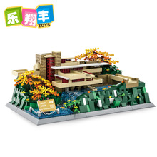 万格5232美国流水别墅街景建筑小颗粒积木儿童益智拼装玩具收藏品