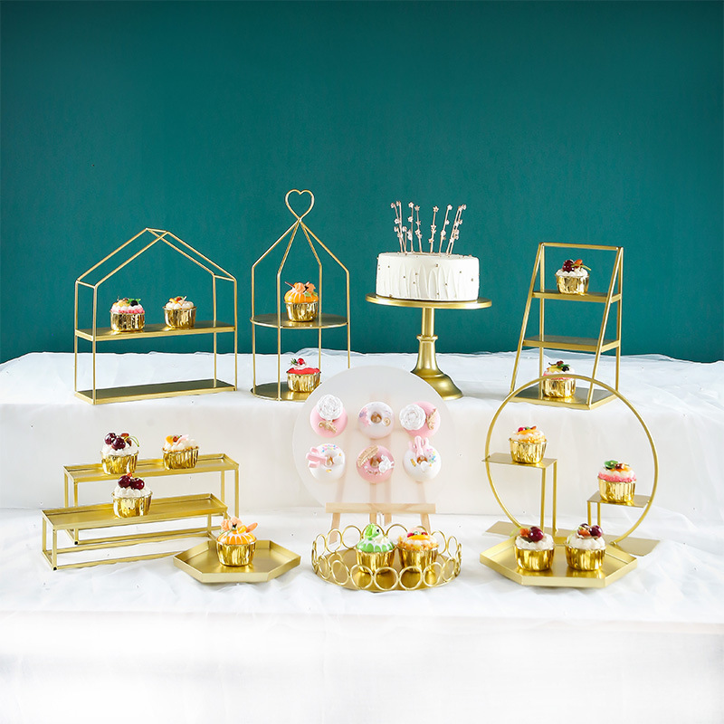 Decoración de postre europea estante de exhibición de decoración de boda props estante de pastel de té de la tarde estante de refrigerio de té estante de descanso de té image 11