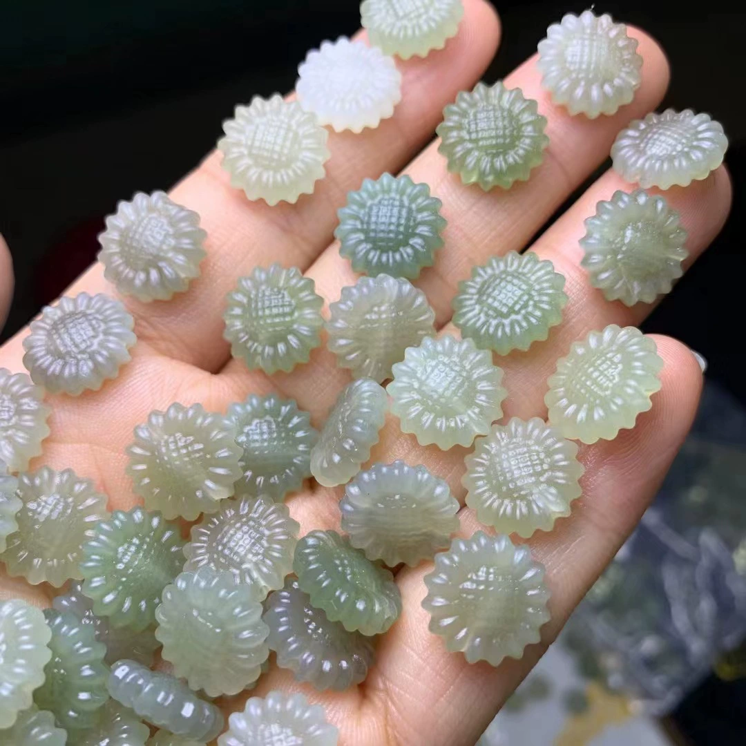 Hetian Jade Цинхай материал Sun Flower новый материал работает нежный цвет яркий красивый
