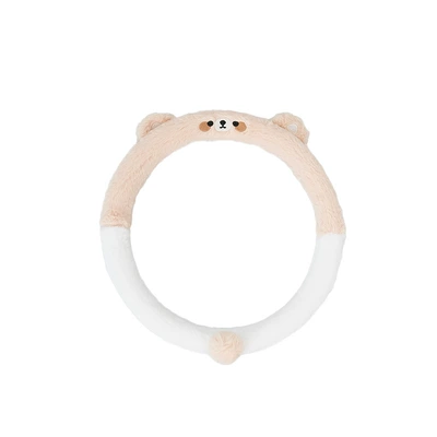 Car Handle Cover Cute Car – Steering wheel cover - imitation-rabbit-fur-embroidered-bear-steering-wheel-cover-38cm
