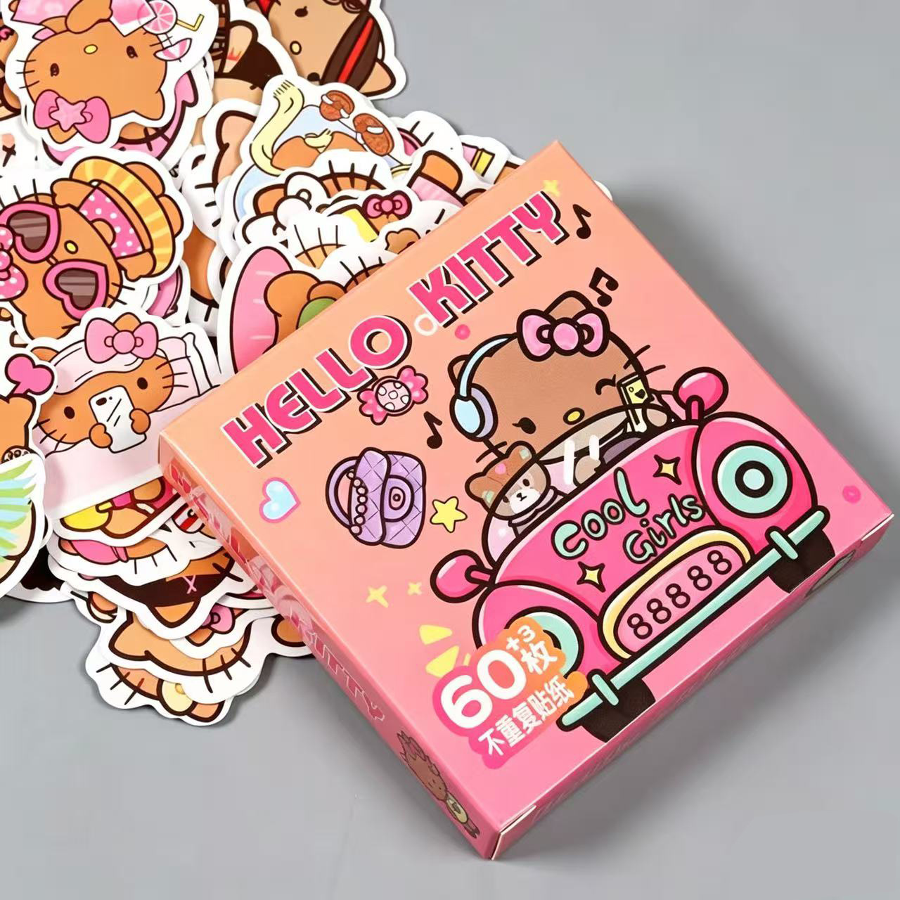 63 pegatinas de caja de regalo para niños encantadores personajes de dibujos animados transfronterizos decoración caliente pegatinas impermeables al por mayor