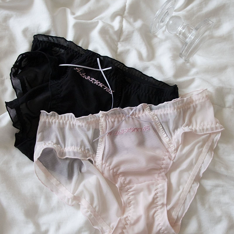 Fuchsia cute summer quick dry underwear, with embroidery