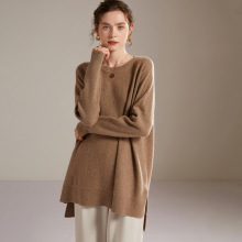25秋冬韩版新款毛衣慵懒风女式针织衫纯山羊绒衫女套头中长款均码