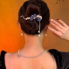Advanced hairgrip with tassels, metal crab pin, Pilsan Play Car, hair accessory, high-quality style, frog