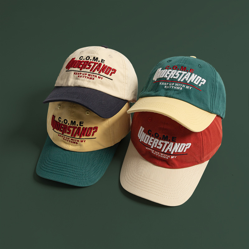 Primavera y verano nuevo gorro de boca de pato de cabeza grande para mujeres padres-hijos bordados generales gorro de béisbol de color contraste gorro de marea deportiva para hombres y mujeres