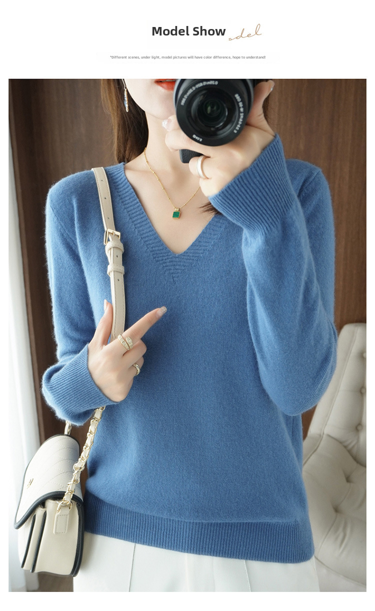 Autumn Women's Long-sleeved Knitted Sweater Loose Large Size Top Wool Pullover Sweater Base-layer Sweater Women's Winter_voghion.com