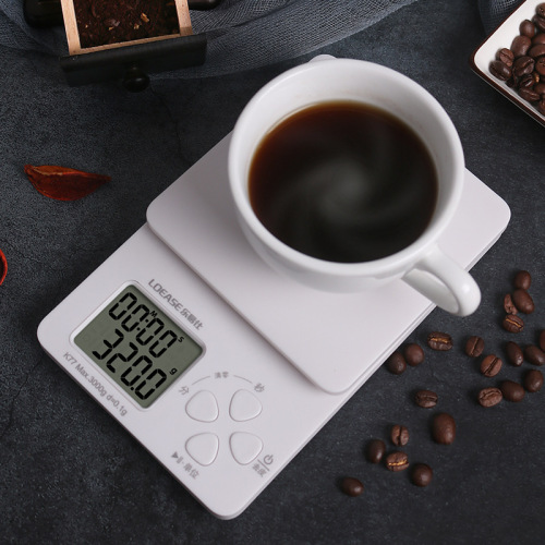 Small household electronic scale with timer, kitchen timing, accurate electronic scale, baking high-precision dual-purpose food scale