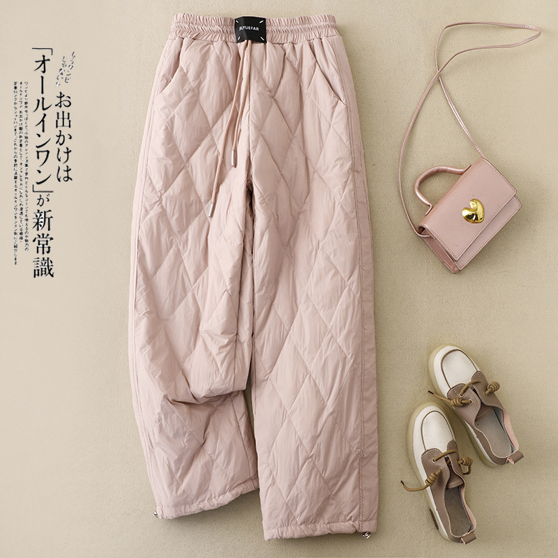 Winter solid color colored keep warm trousers