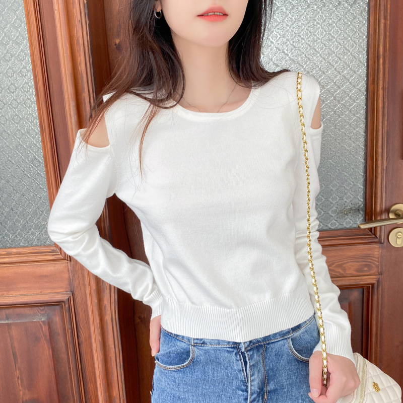 Nuevo suéter 2023 primavera y otoño pullover moda cuello redondo manga corta suéter de diseño superior ropa de mujer al por mayor image 3