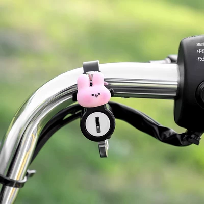 Electric Vehicle Helmet Lock: Helmet lock - cartoon-pink-rabbit-waterproof-rust-proof-and-anti-theftinstallation-tools-provided