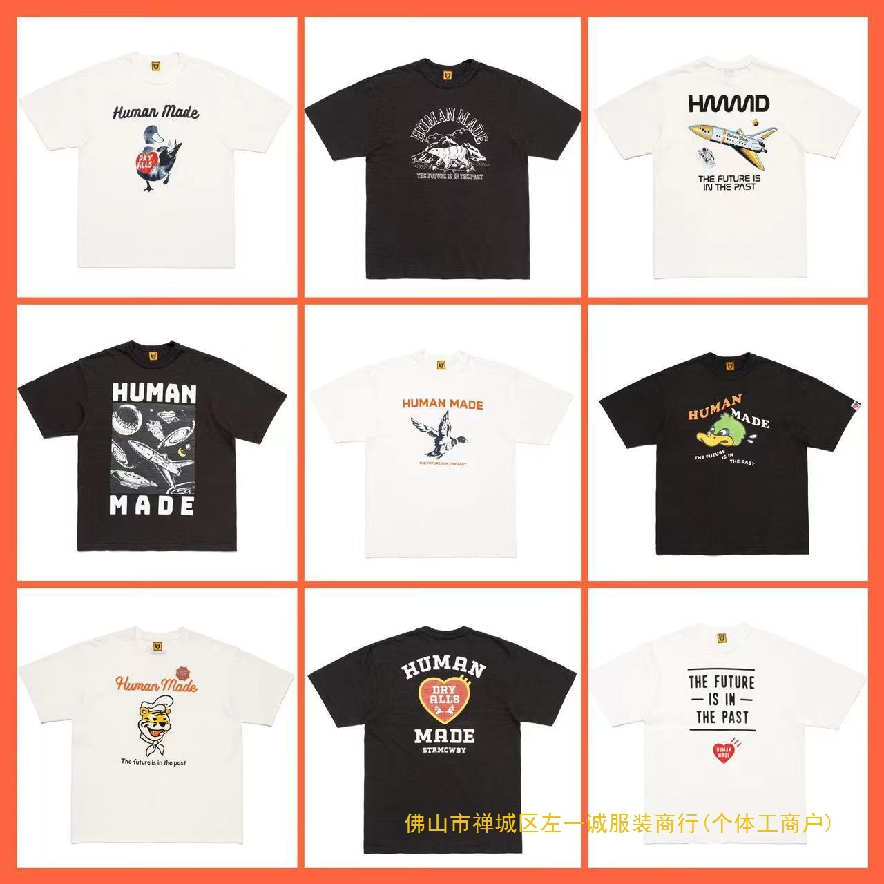 日系复古潮牌英语字母卡通印花短袖竹节棉休闲宽松圆领t恤男女款