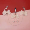 Beige set of nipple clamps + 1.8 diameter anal plug