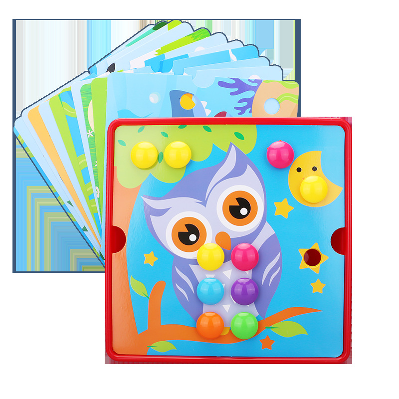 Kindergarten recomiendan rompecabezas DIY juguetes educativos 1-3 años de edad gran partícula seta clavo inteligencia desarrollo cubo Empalme