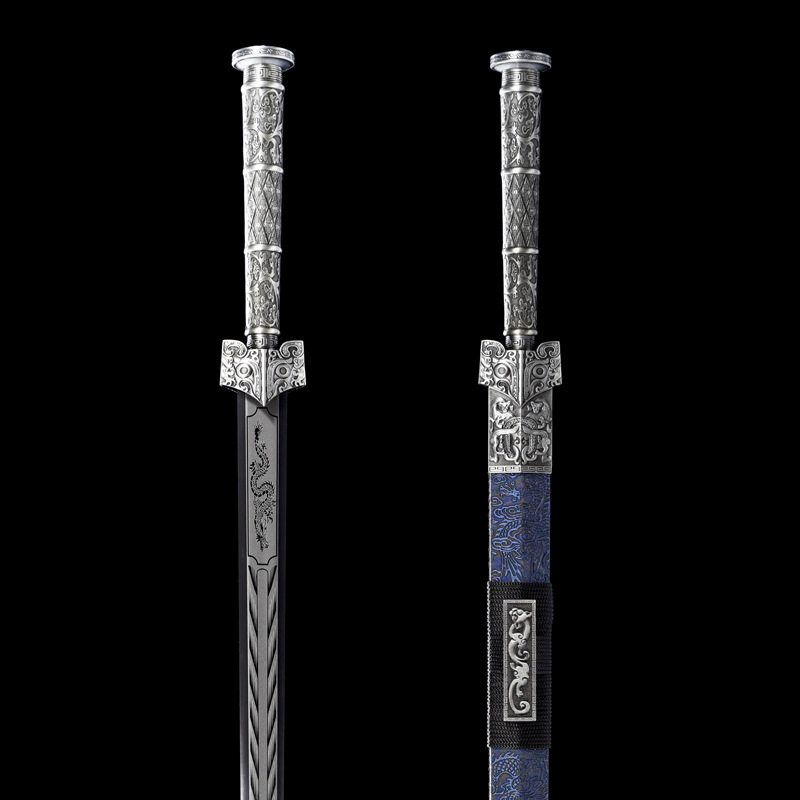 龙泉刀剑纯手工一体硬剑镇宅宝剑高锰钢冷兵器秦汉剑春秋剑未开刃