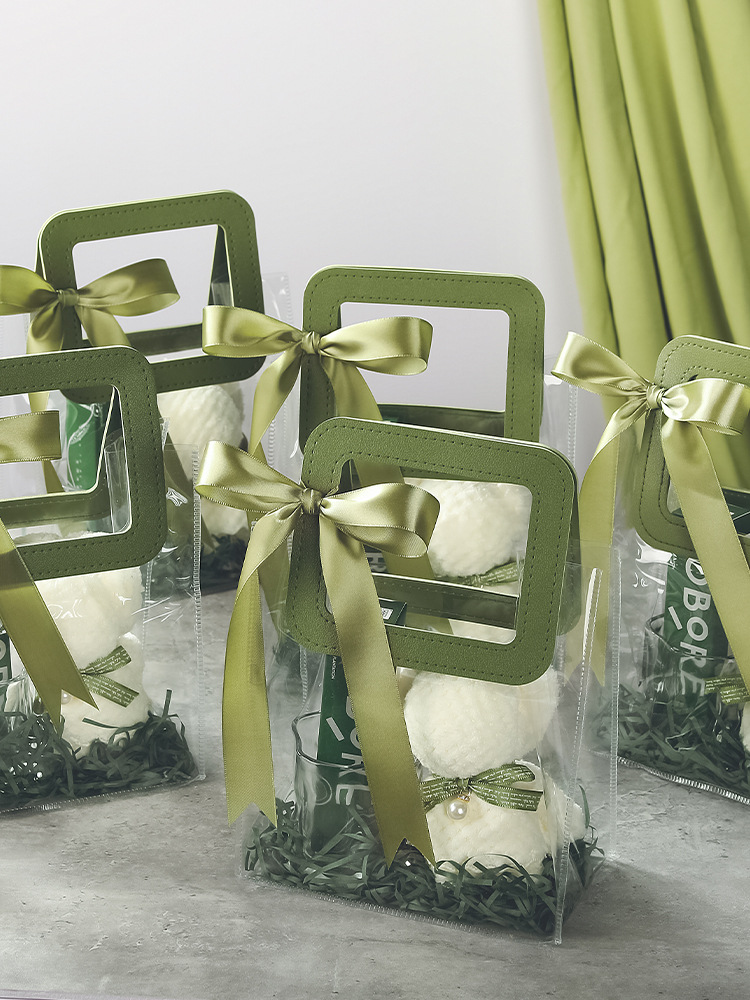 pvc塑料透明礼品袋手提袋小号伴手礼袋子高级感礼物袋包装礼盒空