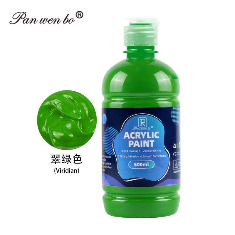 跨境专供丙烯颜料大瓶500ml防水不掉色油画颜料12色按压式批发|undefined