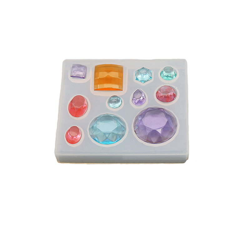 Nueva superficie del diamante gota de agua joya cuadrada colgante espárragos forma epoxi molde Silicona