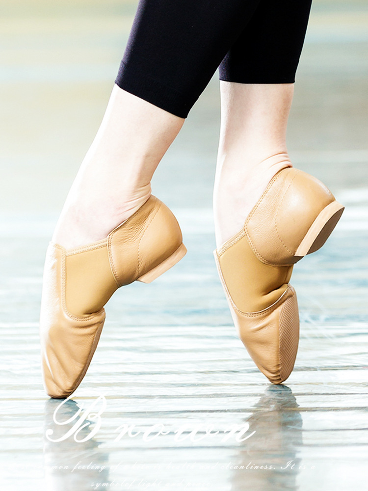 Yiling zapatos de baile de cuero para mujeres zapatos de entrenamiento de suela suave maestros de jazz para adultos zapatos de ballet zapatos de cuerpo antideslizantes