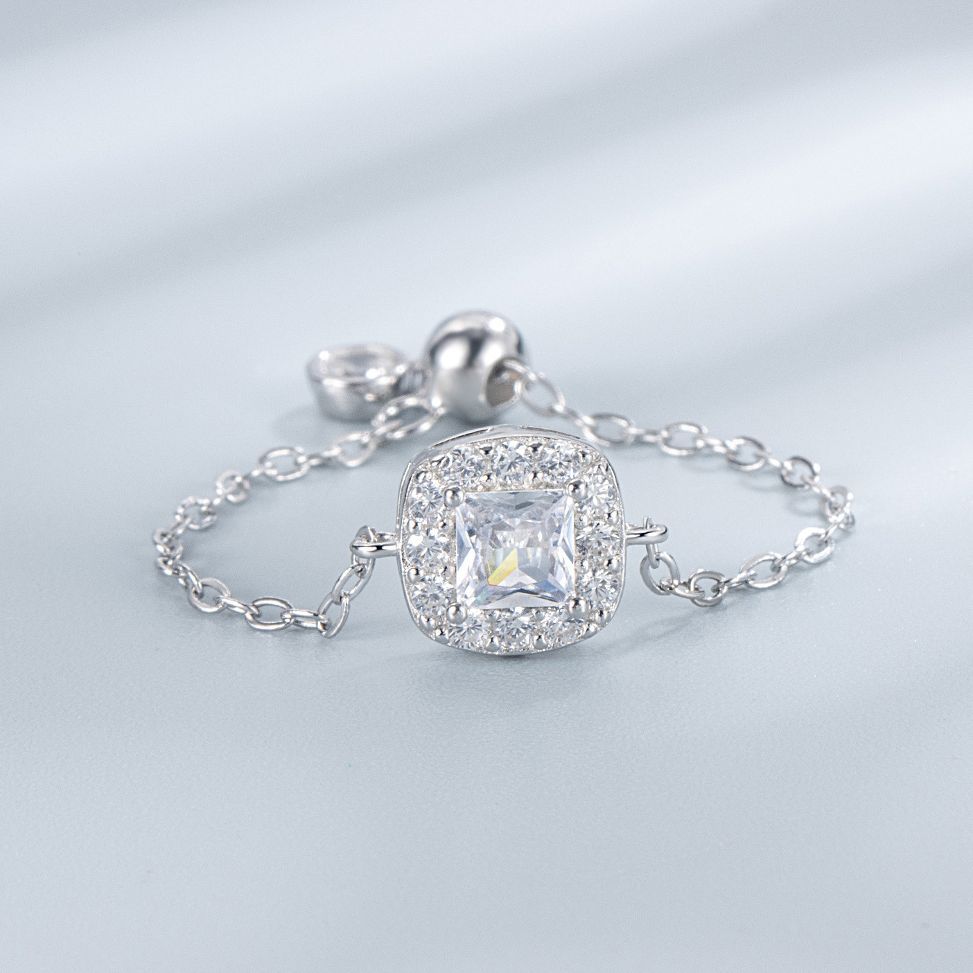 1g Weight Zircon Inlay Material Jewelry Set Classification Jewelry Set Quantity Daily Occasion 925 Sterling Silver Material Geometric Pattern Women's Gender Elegant, Simple Style Style Sterling Silver S925 Pink Square Jewelry Necklace Ear Stud Ring Silver Jewelry Set 12