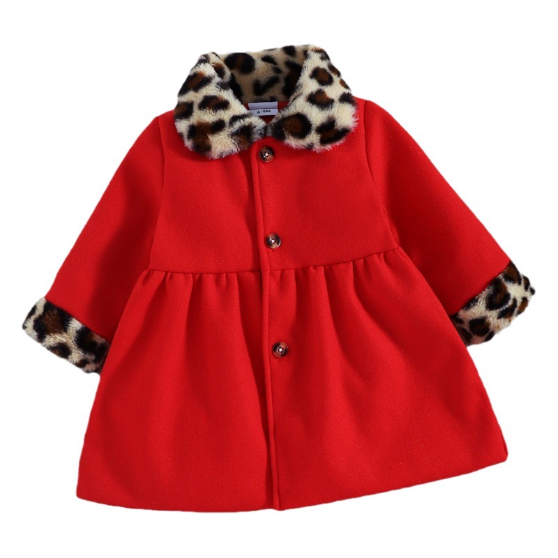 Abrigo de Gabardina de Manga Larga con Estampado de Leopardo para Niñas, Estilo Nuevo de Primavera y Otoño, Marca de Moda Infantil, Estilo Medio Largo, Conjunto Familiar