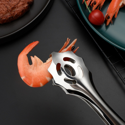 304 stainless steel food tongs multifunctional self-service barbecue tongs home kitchen food tongs baking bread tongs wholesale