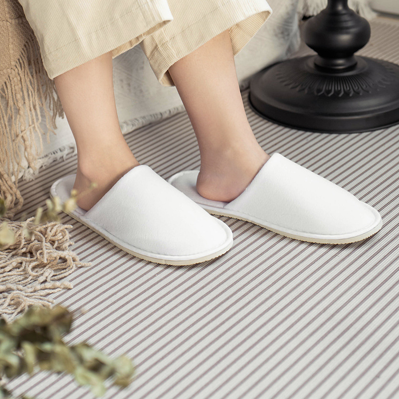 Wholesale Velvet Thickened Slippers Beauty Salon Home Hospitality Hotel Supplies Non-Disposable Washable Slippers