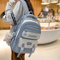 校園風書包女韓版原宿雙肩包初高中學生書包女簡約大容量旅行背包