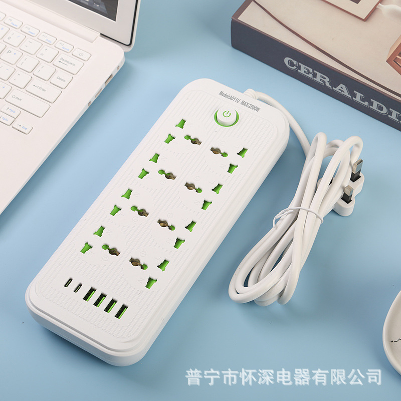 Cross-border 4USB conector con 2PD orificio ocho 24 orificios de cáscara negra con cáscara blanca estándar británico estándar europeo estándar americano oficina en el hogar