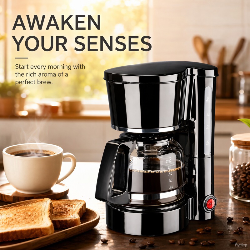 Cross-border export coffee machine, American drip coffee maker, 750ML capacity, with warming function Cross-border export coffee machine, American drip coffee maker, 750ML capacity, with warming function