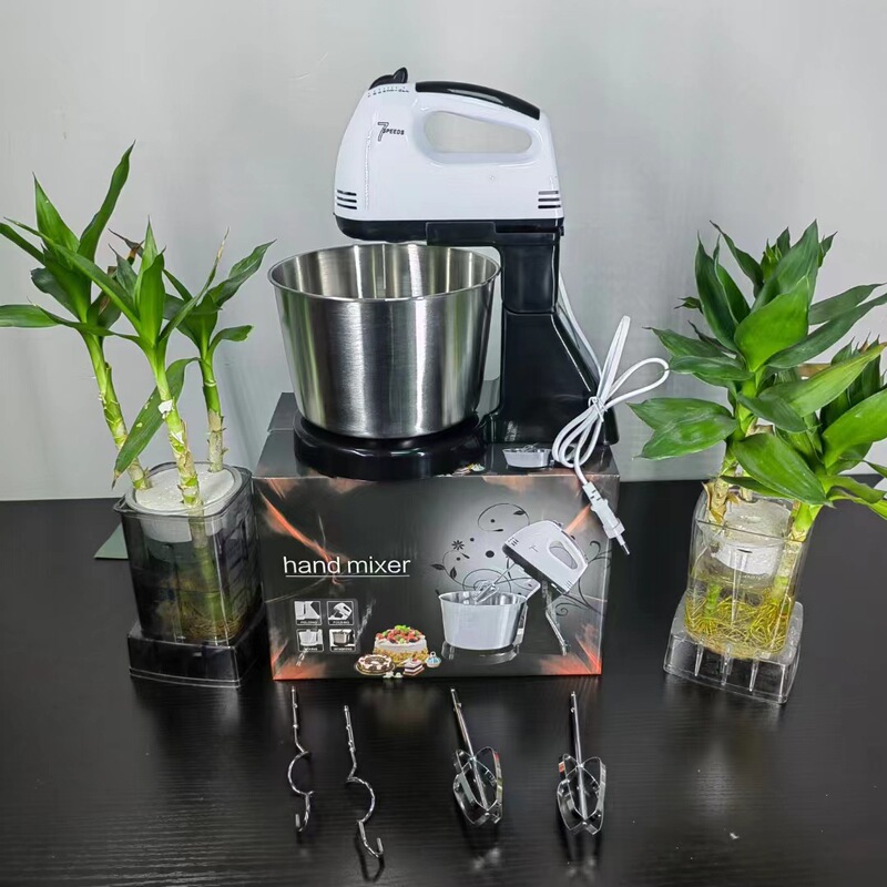 Foreign Trade Export Household Egg Beater with Stainless Steel Bowl Fully Automatic Cream Whipper Handheld Cream Machine Mixer