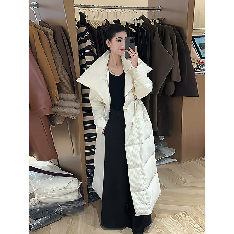 Extra-Long Drawstring Oversized Waist-Cinching Cotton Jacket 2026 Spring New Style Stand Collar Zipper High-End Warm Coat for Women Extra-Long Drawstring Oversized Waist-Cinching Cotton Jacket 2026 Spring New Style Stand Collar Zipper High-End Warm Coat for Women