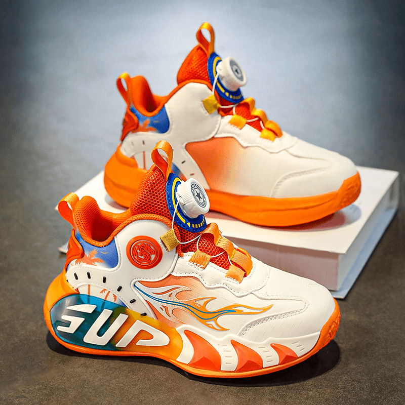 6-12 Zapatos para niños de otoño nuevos zapatos de carreras para niños blancos transpirables zapatos de baloncesto antideslizantes para niños