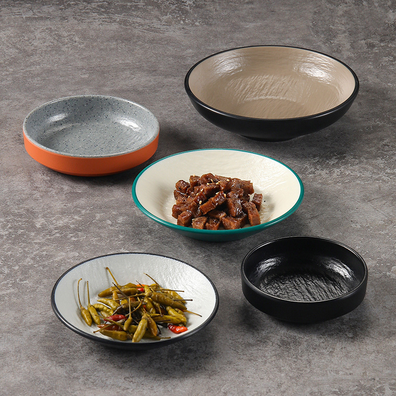 密胺味碟商用火鍋調料醬料碟醋碟泡菜碟小吃小菜碟小碟子仿瓷餐具