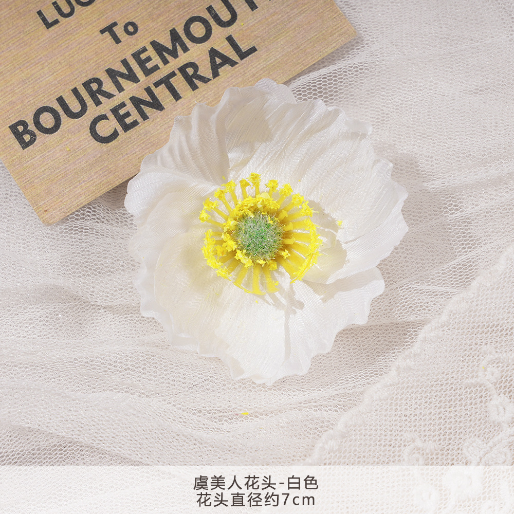 XC-양귀비 꽃 머리-흰색