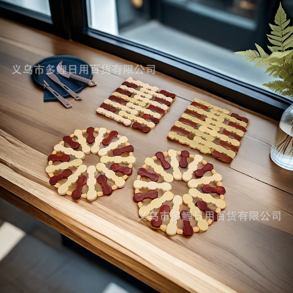 가정용 매화 꽃 그릇 매트 주방 식탁 절연 대나무 매트 방열 손 방열 캐서롤 티 컵 매트 매일 식사의 주방 도자기