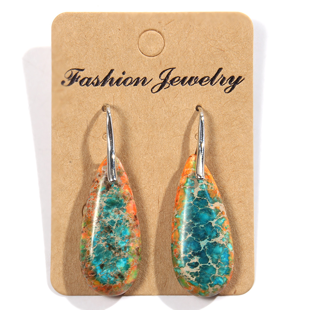 1 Pair Bohemian Geometric Stone Drop Earrings display picture 6