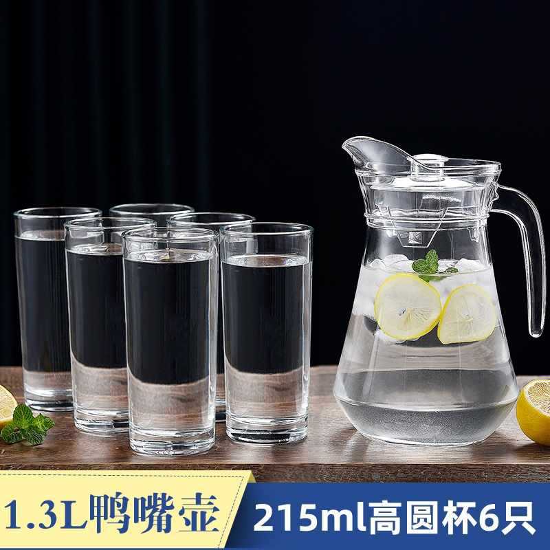 tetera de agua fría, tetera de vidrio, tetera de té doméstica de gran capacidad a prueba de explosiones y calor, taza de agua fría y hervida de alta temperatura